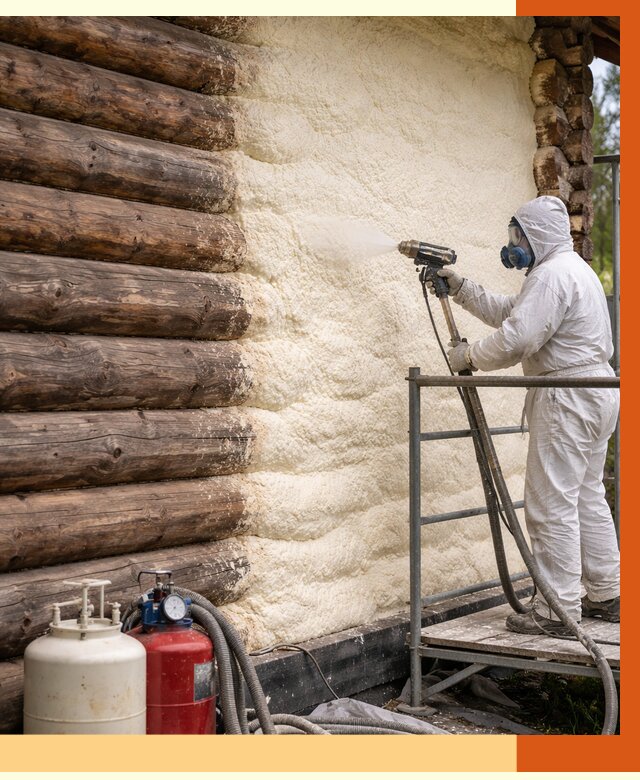 Утепление бревенчатого дома ППУ в Бирске под ключ от 6496 руб. | ТепломастерБрк